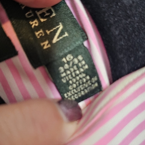 Lauren Ralph Lauren Slim Fit Pink Striped Dress Shirt - Picture 8 of 13